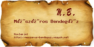 Mészáros Bendegúz névjegykártya